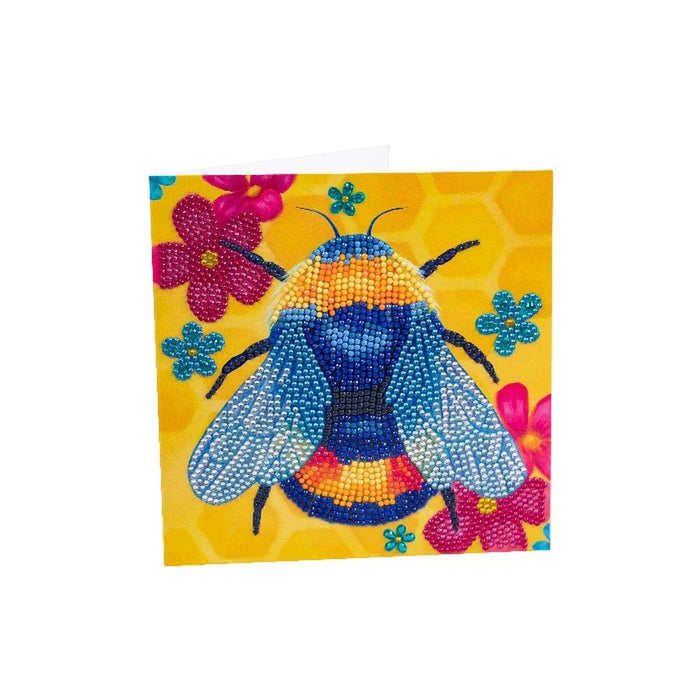 Crystal Art - CA Card - Floral Bumble Bee - Limolin 