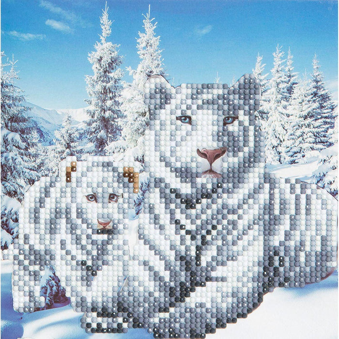 Crystal Art - CA Card - White Tigers - Limolin 