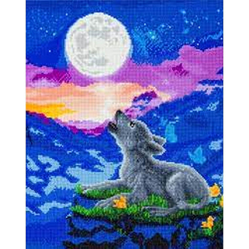 Crystal Art - CA Kit (Large) - Howling Wolf Cub - Limolin 