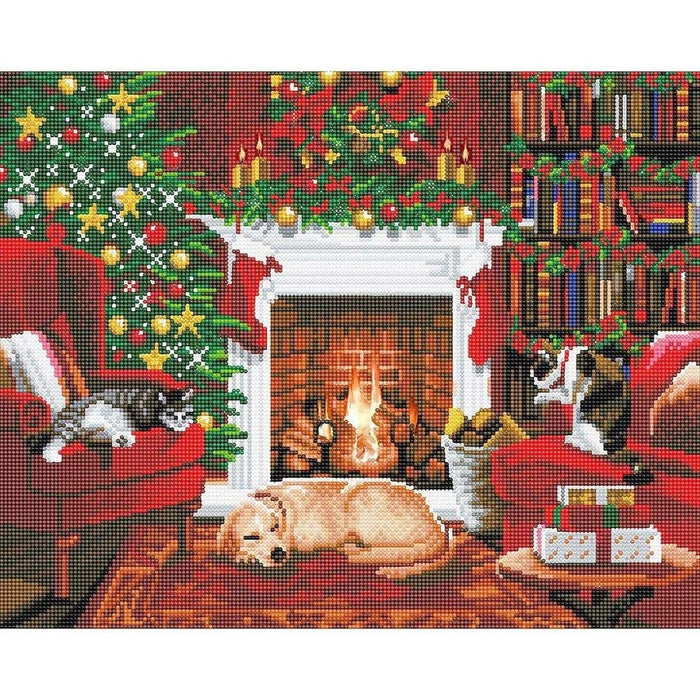 Crystal Art - CA Kit (Large LED) - Pets by the Fireplace - Limolin 