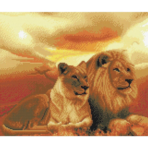 Crystal Art - CA Kit (Large) - Lions of the Savannah - Limolin 