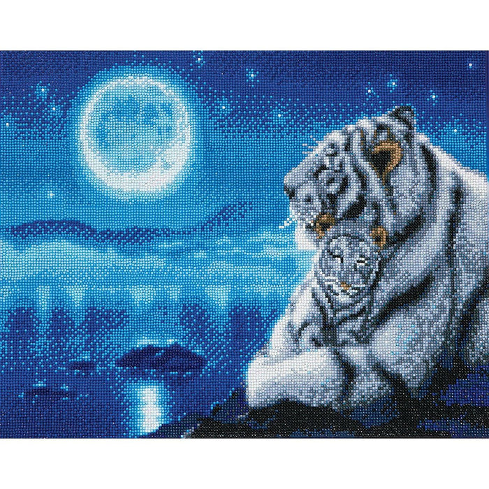 Crystal Art - CA Kit (Large) - Lullaby White Tigers - Limolin 