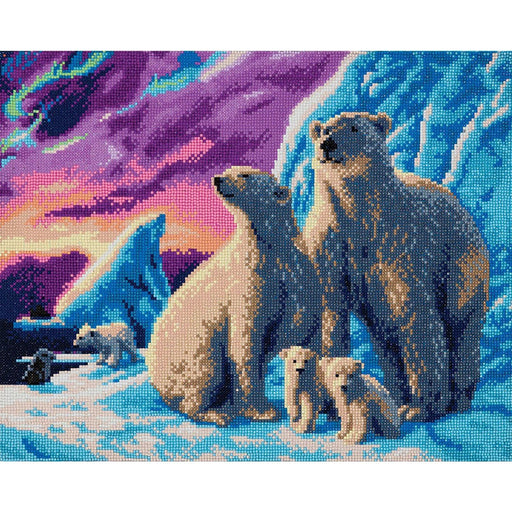 Crystal Art - CA Kit (Large) - Polar Bear Family - Limolin 