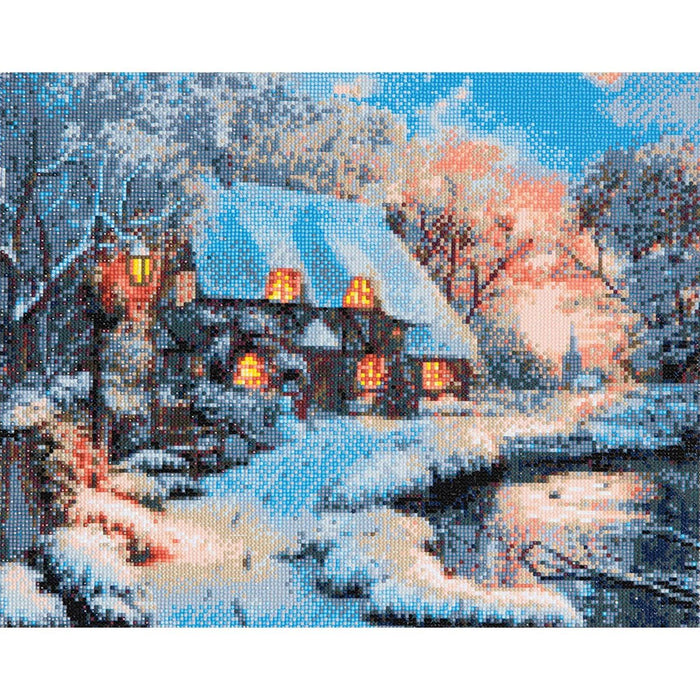 Crystal Art - CA Kit (Large) - Winter Cottage - Limolin 