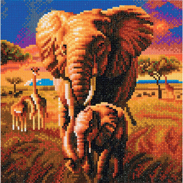 Crystal Art - CA Kit (Medium) - Elephant of the Savannah - Limolin 