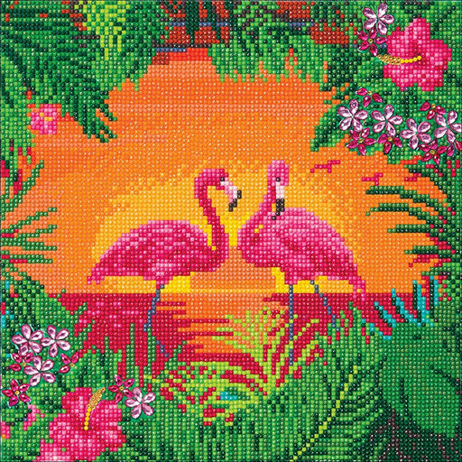 Crystal Art - CA Kit (Medium) - Fancy Flamingoes - Limolin 