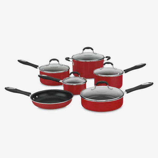 Cuisinart - Advantage Non-Stick Cookware Set, Red (11 Piece)