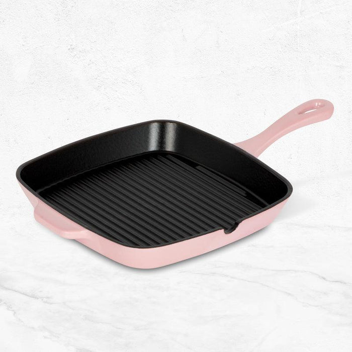 Cuisinart - Cast Iron Square Grill Pan - Rosy Pink (925")