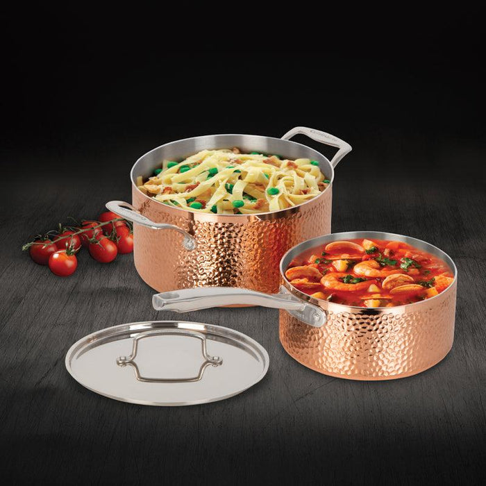 Cuisinart - Hand Hammered Five-Ply Copper Cookware Set- 8 piece