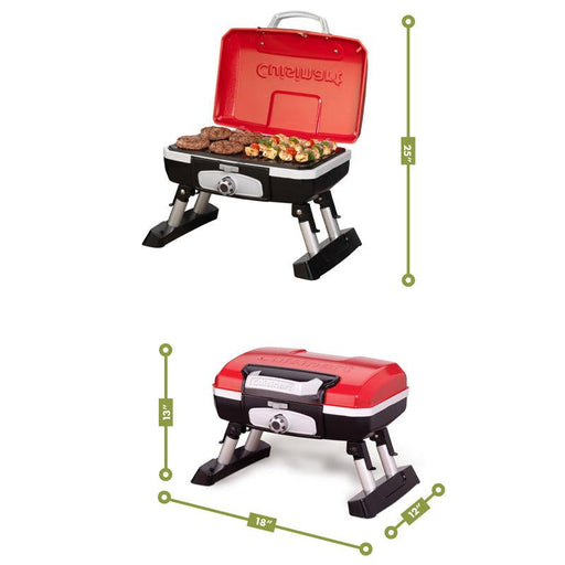 Cuisinart - Petite Gourmet Portable Tabletop Gas Grill - Red