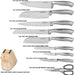 Cuisinart - Vintage Collection Hand Hammered Stainless Steel Knife Block Set, 15 Piece,