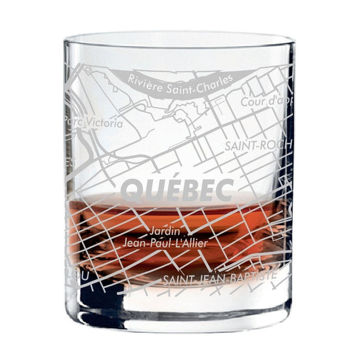 Cuisivin - Quebec City Map Whisky Glass - Limolin 