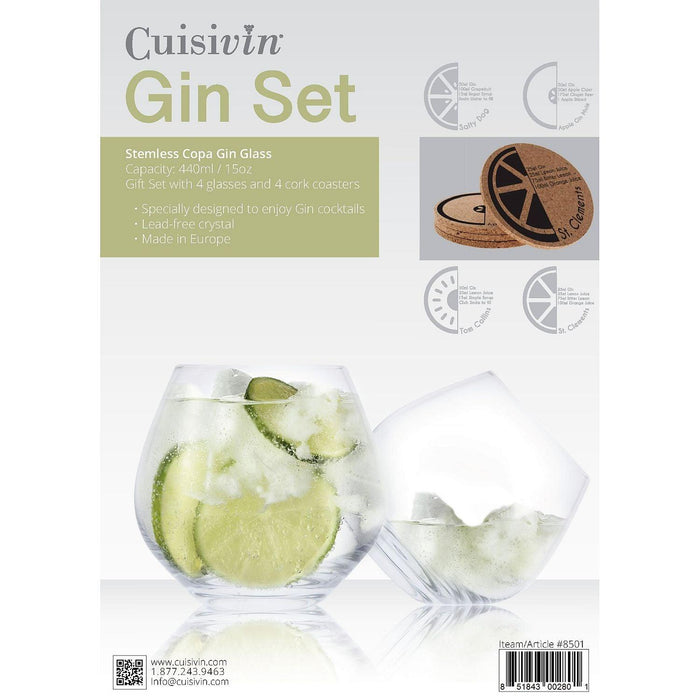 Cuisivin - Stemless Gin Copa Glass Gift Set - Limolin 