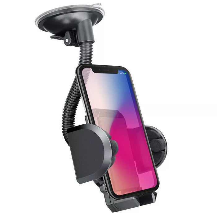 HyperGear - Car Mount Windshield Universal Phone Flexible Gooseneck Design Powerful Suction Screen Sizes up to 6.8in Diagonal Smart Grip Easy Release - Black