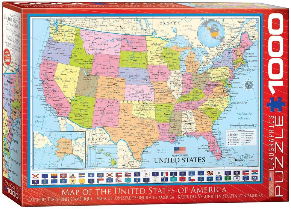 Eurographics - Map Of The United States Of America (1000-Piece Puzzle) - Limolin 