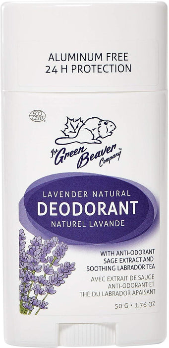 Green Beaver Company - Deodorant Stick Lavender-All Natural , Paraben & Aluminum-Free, Vegan, For Normal & Sensitive Skin, Lavender, 1-pack
