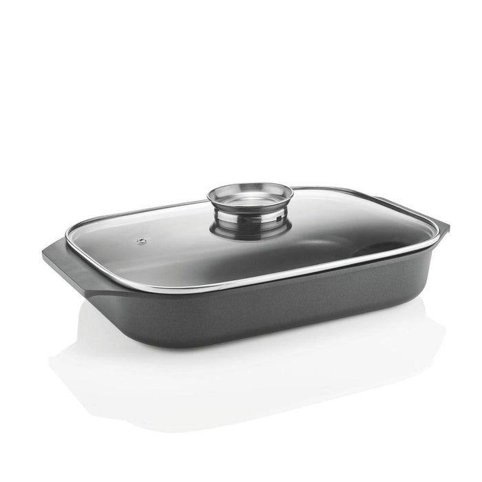 Guzzini - COOKING - Shallow Roasting Dish With Lid (Black) - Limolin 