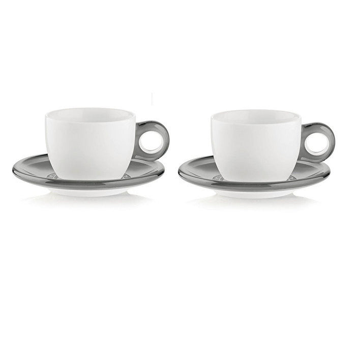 Guzzini - GOCCE - Set of 2 Cappuccino Cups With Saucers - Limolin 