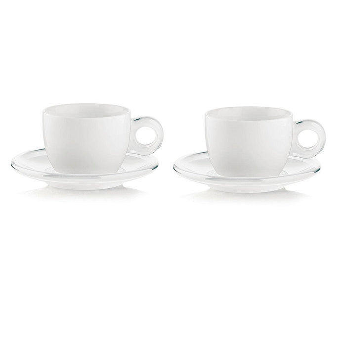 Guzzini - GOCCE - Set of 2 Cappuccino Cups With Saucers - Limolin 