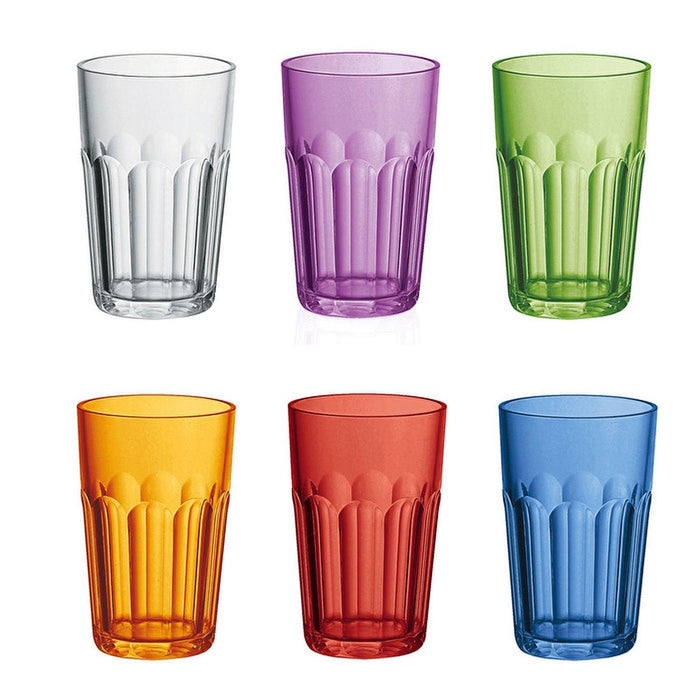 Guzzini - HAPPY HOUR - Set of 6 Tall Ground Tumblers (Assorted) - Limolin 