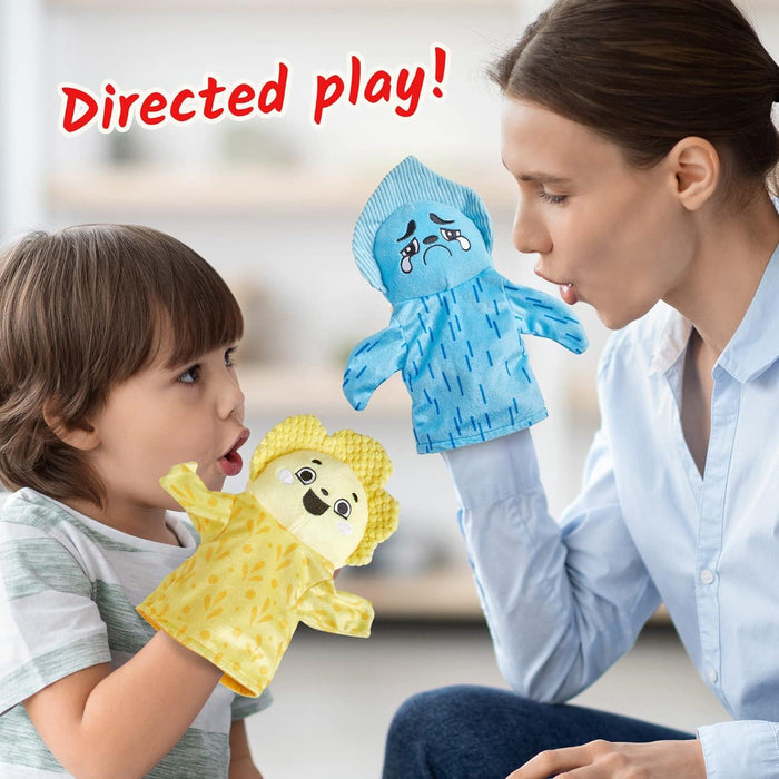 Hand 2 Mind - Feelings Family Puppets - Hand Puppets for Children, Get to Know Feelings, 5 Hand Puppets Feelings, Happy, Sad, Surprised, Angry and Scared
