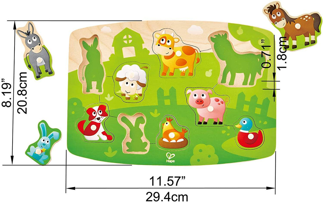 Hape - Farmyard Peg Puzzle - Limolin 