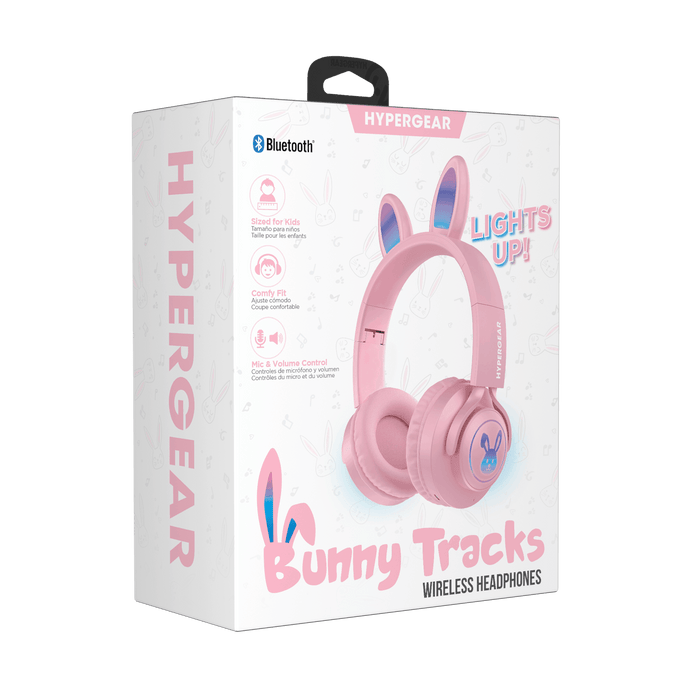 Hypergear - Bunny Tracks Wireless Light-Up Headphones | Pink