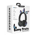 HyperGear - Headphones Bluetooth Bunny Tracks Built in Mic Soft Memory Foam Ear Cushions Foldable Design 10hr Play Time - Black