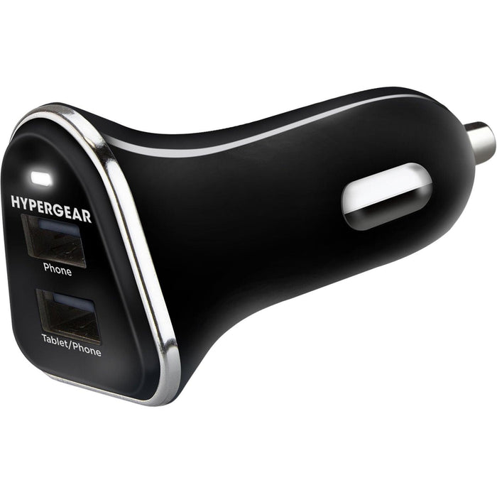 HyperGear - Car Charger 2 Port USB-A 3.4Amp Rapid Charge - Black