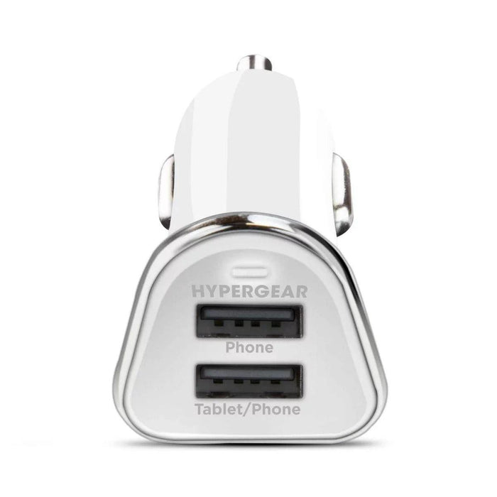 HyperGear - Car Charger 2 Port USB-A 3.4Amp Rapid Charge - White