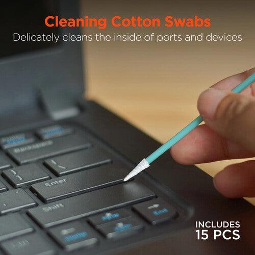 HyperGear - Tech Device Cleaning Kit ScreenWhiz 7-in-1 Clean Screens and Ports Blower Brushes Screen Cleaner Micorfibre Cloth Included