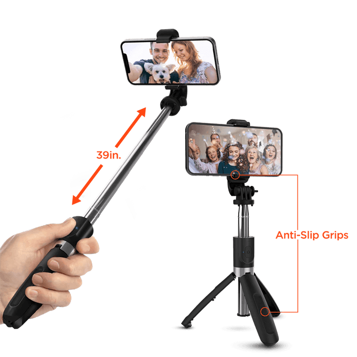 HyperGear - Vlogging Tripod & Selfie Stick in One - Black