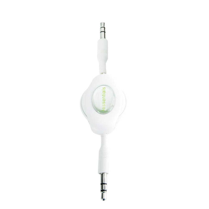 iEssentials - Auxiliary Stereo 3.5mm Cable Retractable 3.3ft - White - Limolin 
