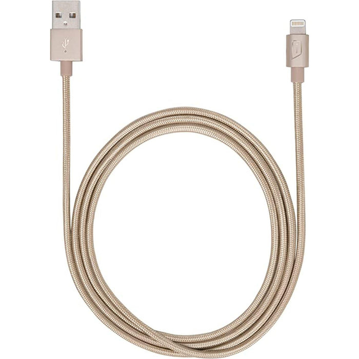 iStore - Charge & Sync Lightning to USB-A 4ft MFI Braided Cable - Gold (ACC99407CAI) - Limolin 