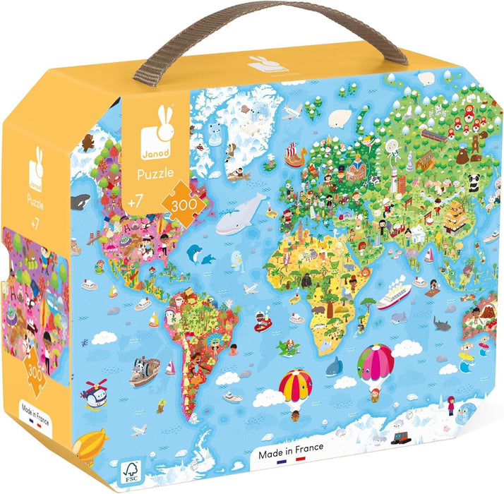 Janod - Giant World Map (300-Piece Jigsaw Puzzle)