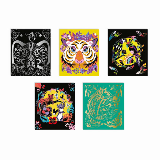 Janod - Scratch Art Animals of The World - 5 Cards