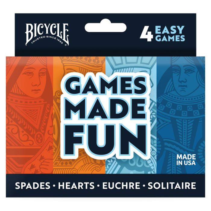 Bicycle - 4Pk Asst ( Hearts, Spades, Euchre, Solitaire )