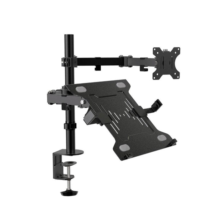 Klipxtreme - Monitor Mount & Laptop Stand/Mount - Desk Clamp - 13 - 32in Monitor - Laptop up to 15.6in - Professional Grade - Black - Limolin 