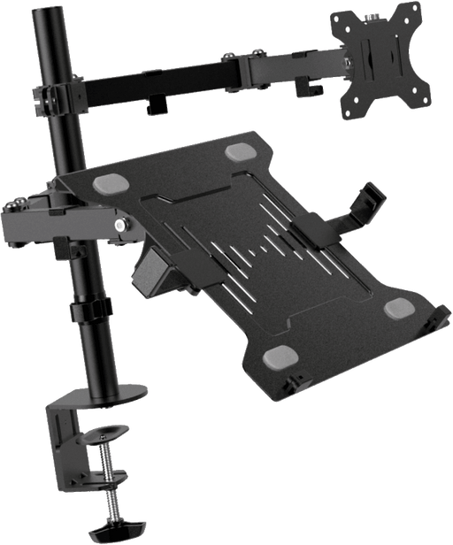 Klipxtreme - Monitor Mount & Laptop Stand/Mount - Desk Clamp - 13 - 32in Monitor - Laptop up to 156in - Black