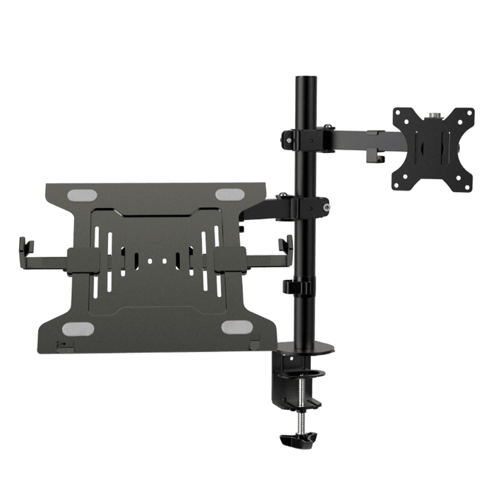 Klipxtreme - Monitor Mount & Laptop Stand/Mount - Desk Clamp - 13 - 32in Monitor - Laptop up to 156in - Black