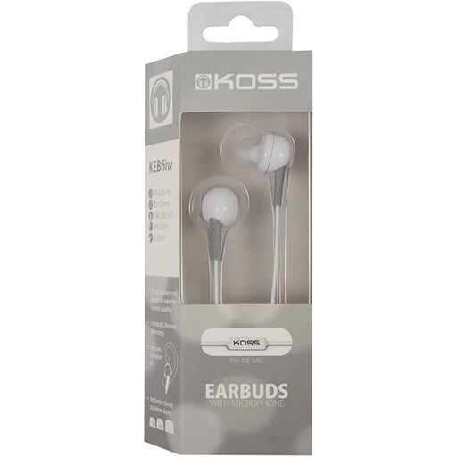 Koss - Earbud KEB6in Ear with Enhanced Driver & Mic White 3.5mm - Limolin 