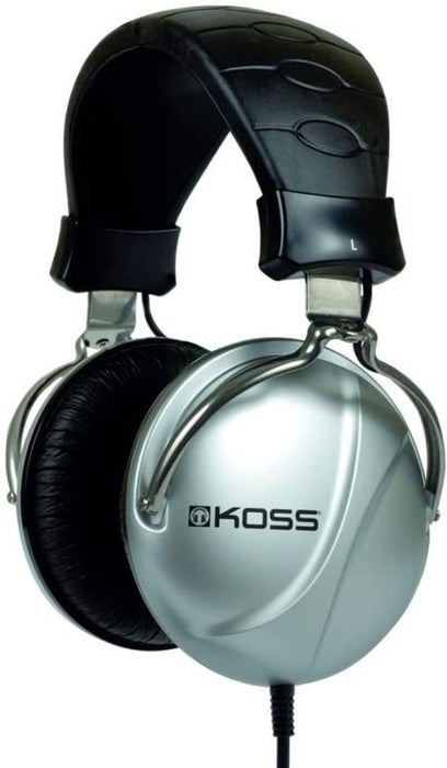 Koss - Headphone over ear home td85 3.5mm high quality sound & construction large adjustable padded headband - silver & black - Limolin 