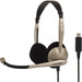 Koss - Headset CS100 - USB Stereo On Ear with Boom Mic Gold/Black 8ft Cord - Limolin 