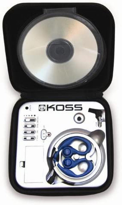 Koss - Stereophones with sport clips portable amplifier with built -in equalizer 3.5mm with carrying case retractable cord - blue & black - Limolin 