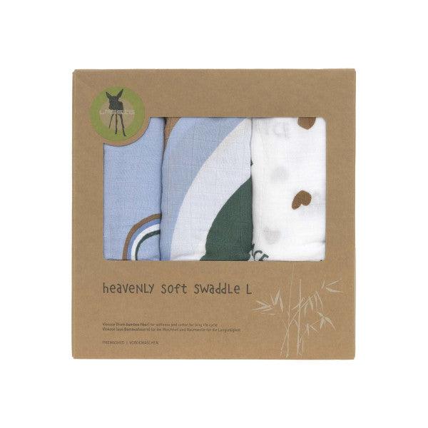 Lassig - Heavenly soft Swaddle L 3 pcs, 80 x 80 cm - Happy Rascals
