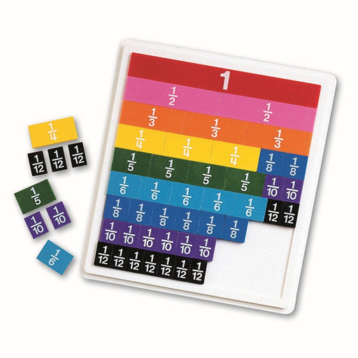 Learning Resources - Rainbow Fraction Plastic Tiles W/Tray - Limolin 