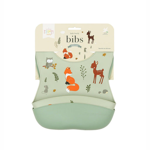 Little Lovely - Sets of 2 Silicone Bibs - Forest Friends - Limolin 