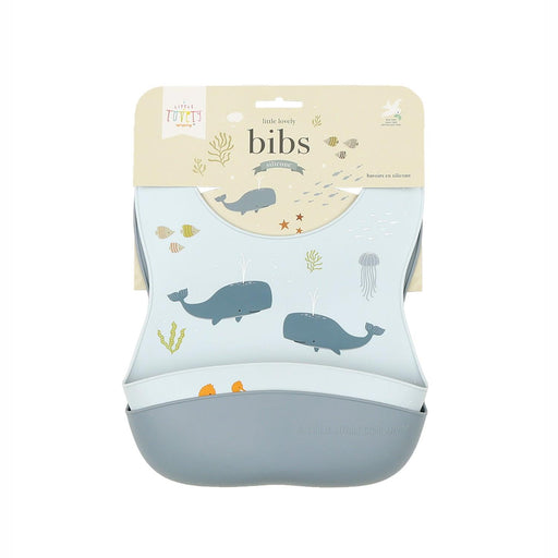 Little Lovely - Sets of 2 Silicone Bibs - Ocean - Limolin 