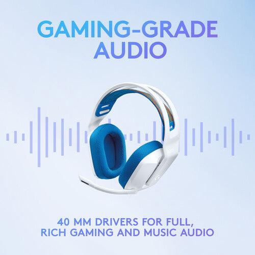 Logitech - Gaming Headset G335 with Boom Mic Adjustable Headband Volume Control Mute PC/Console 3.5mm - White/Blue