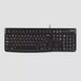 Logitech - Keyboard Wired Slim Durable Spill Resistant PC Black